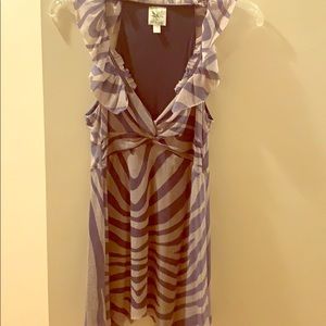 Gray and Cream Tank Top Blouse